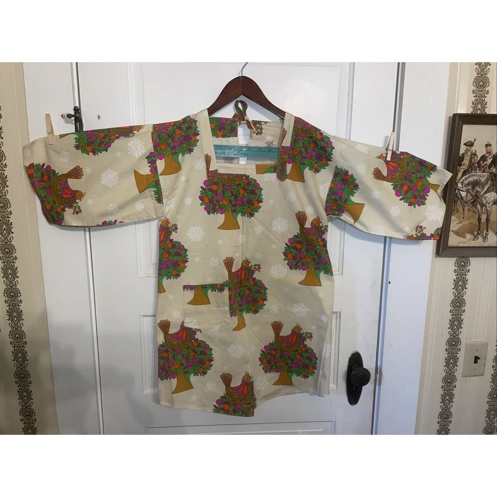 Design House Tie Back Smock Fruit Tree‎ Bird